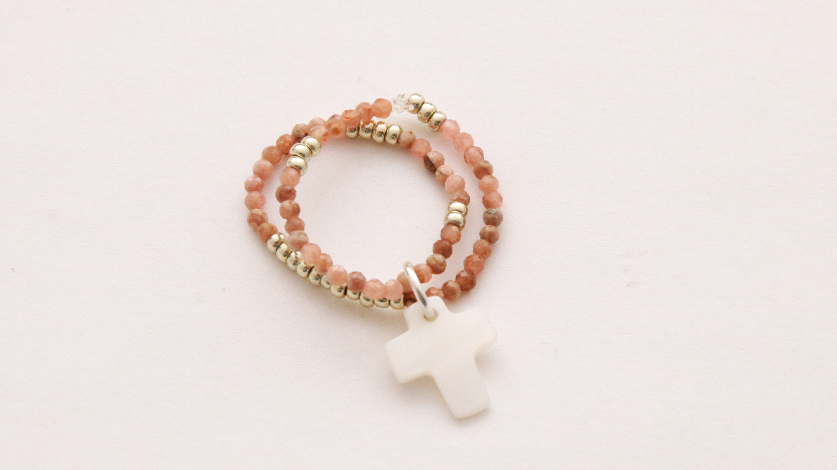 DIY Bague cabochon scarabée en pierre gemme Labradorite et Miyuki : Etape 3