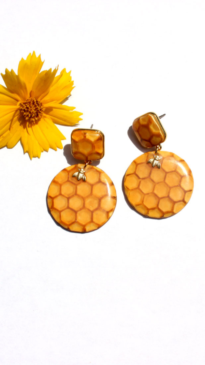 Schéma Boucles d'oreilles nid d'abeilles avec de la Fimo liquide Schéma Boucles d'oreilles nid d'abeilles avec de la Fimo liquide