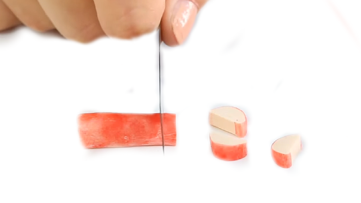 Bracelet pêle-mêle de perles et tranches de pêche en pâte polymère : Etape 4