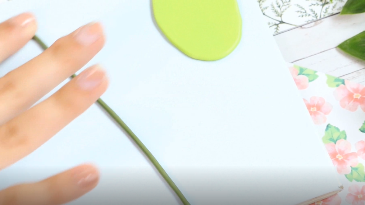 Boucles d'oreilles fruits motif pastèque en pâte polymère : Etape 4