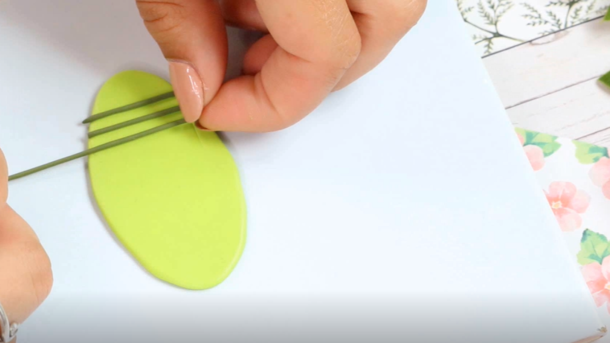 Boucles d'oreilles fruits motif pastèque en pâte polymère : Etape 5