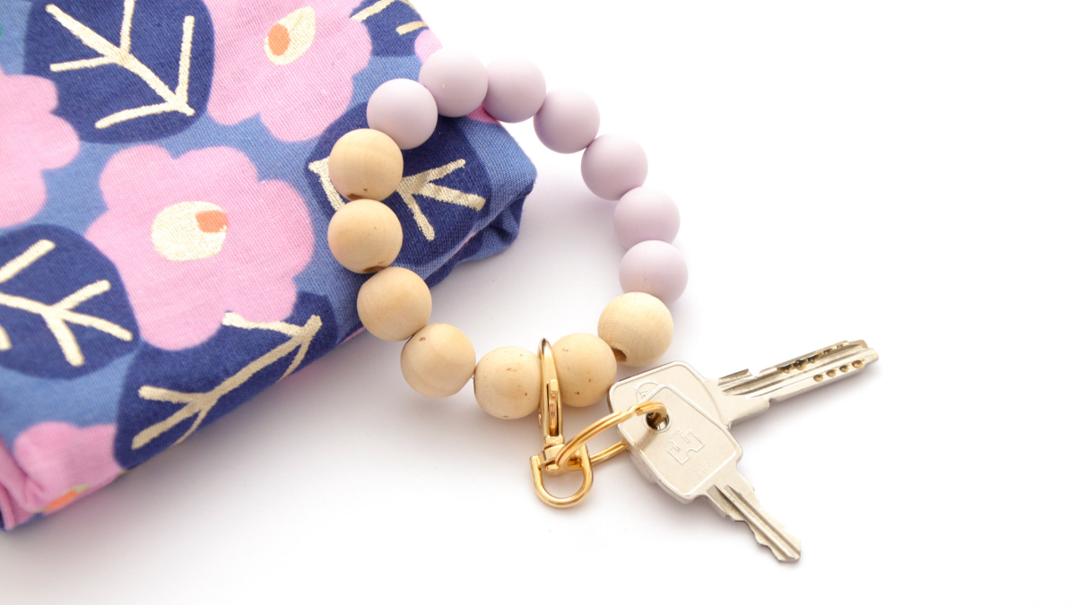 Schéma DIY Bracelet élastique porte-clés avec perles silicone XXL