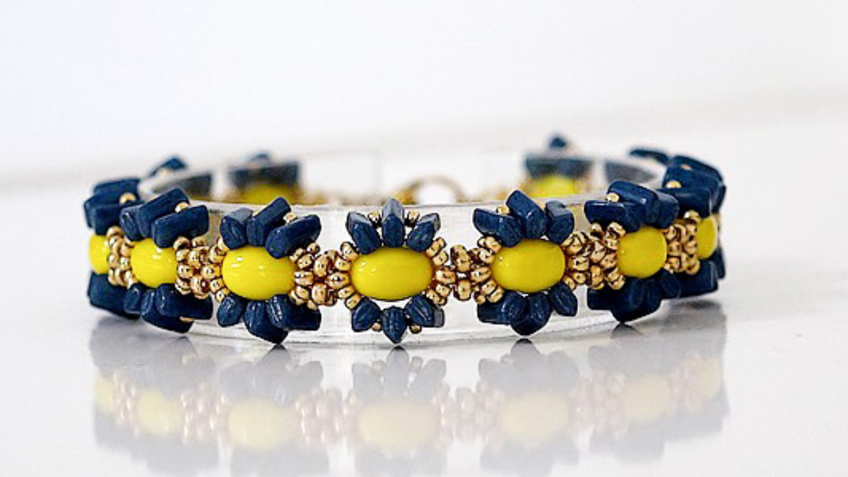 Bracelet Oriana en perles en verre Samos et Piros par Puca Bracelet Oriana en perles en verre Samos et Piros par Puca