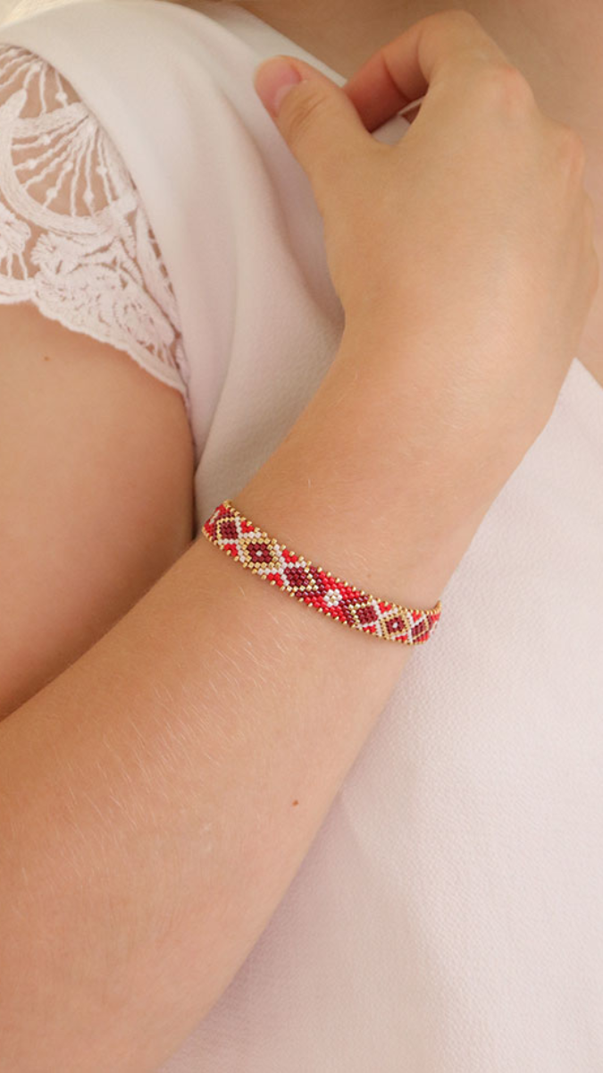 Schéma Bracelet Miyuki en Peyote Impair inversé avec un Quick Start Peyote Schéma Bracelet Miyuki en Peyote Impair inversé avec un Quick Start Peyote