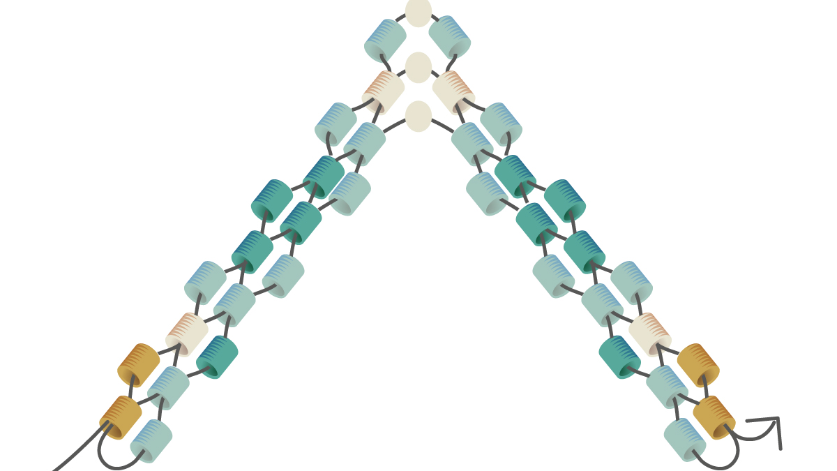 Bracelet Miyuki tissage Mississippi turquoise : Etape 5 Bracelet Miyuki tissage Mississippi turquoise : Etape 5