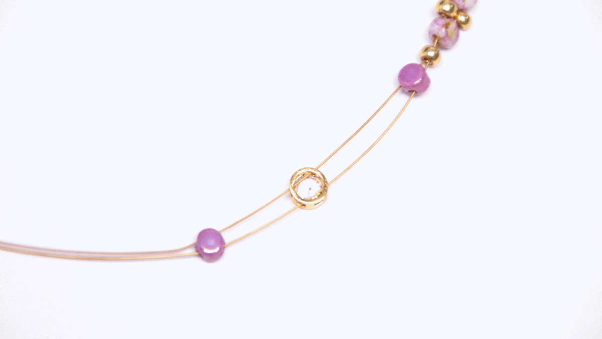 Bracelet multirangs en perles Kalos par Puca, rocailles Miyuki et breloques oxyde de zirconium : Etape 4