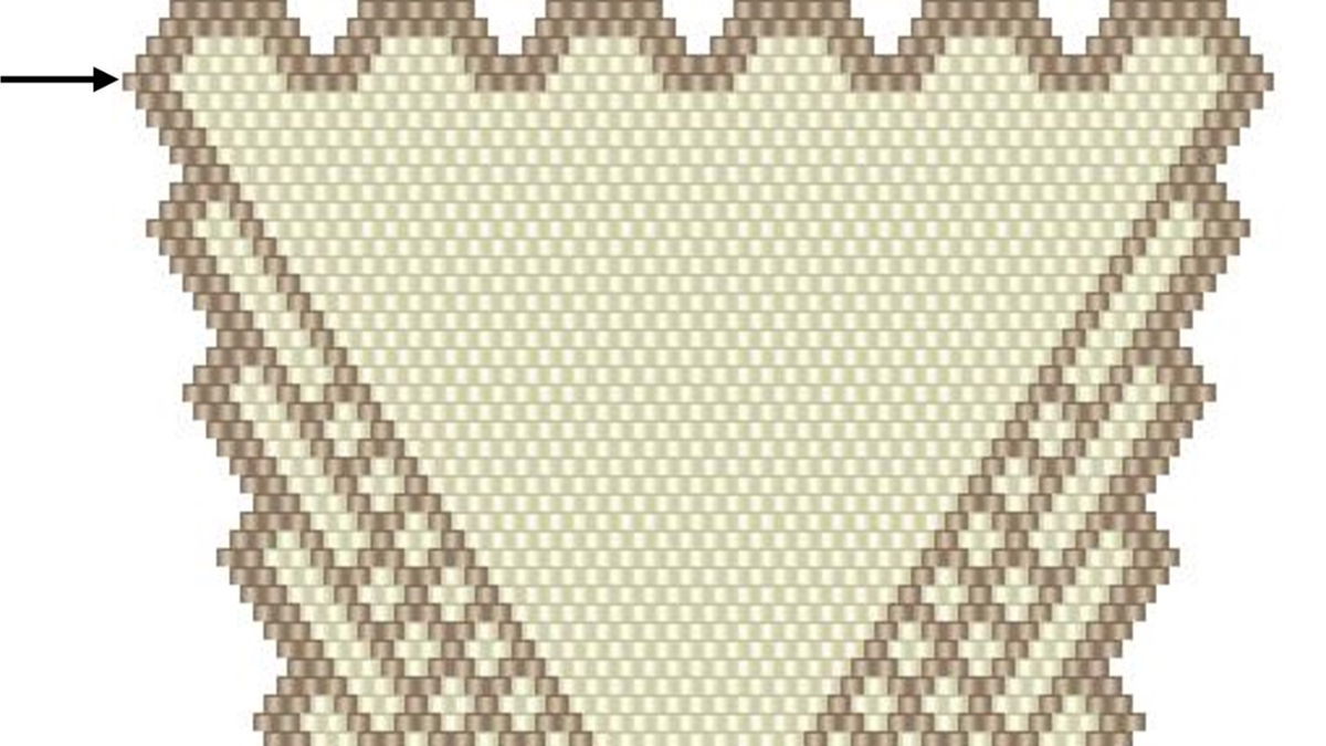 Etui pour ciseaux de couture en tissage de perles brick stitch avec perles Miyuki Délicas 11/0 : Etape 1