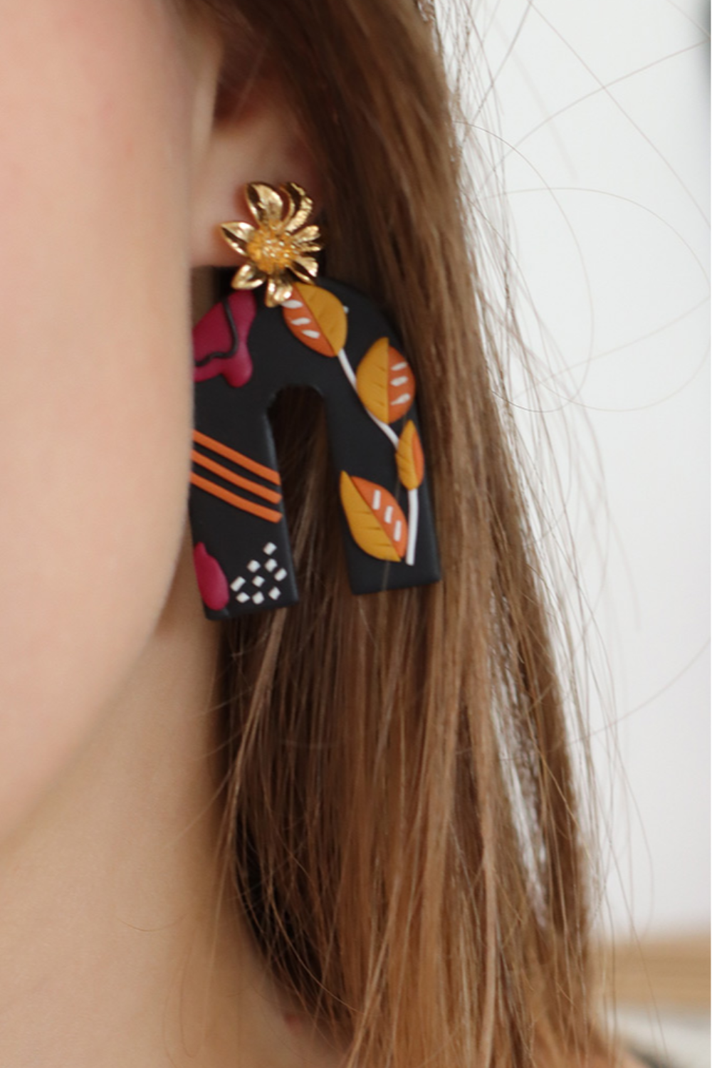 Schéma Boucles d'oreilles technique slab en pâte polymère