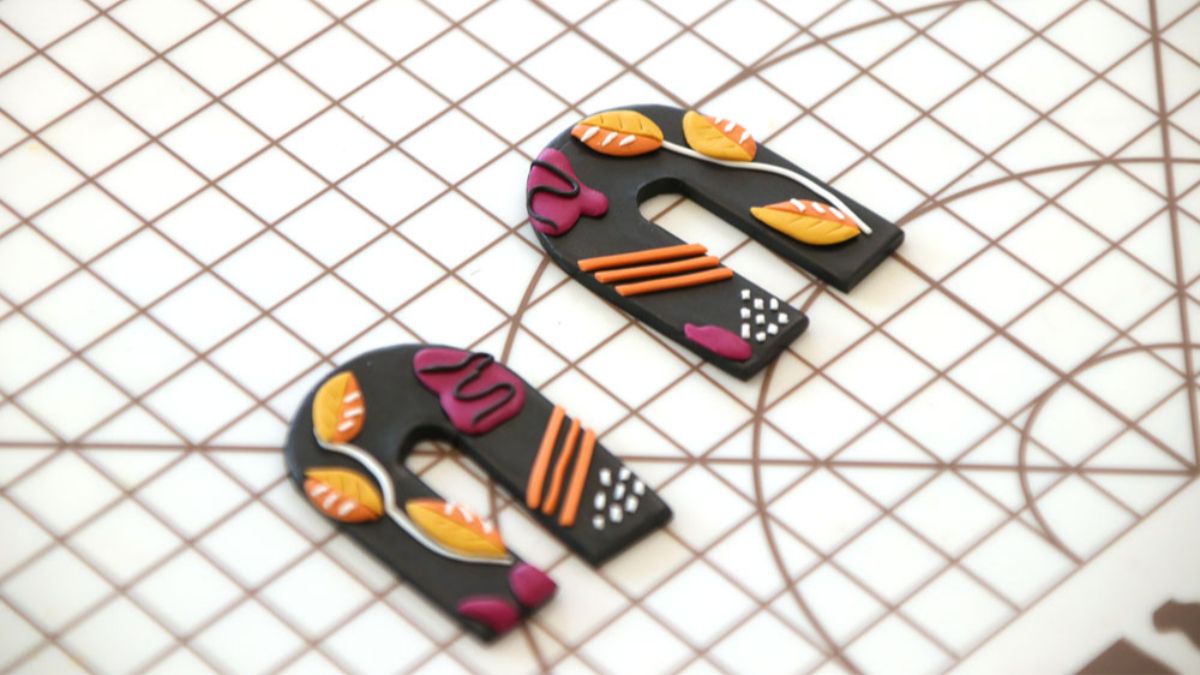 Boucles d'oreilles technique slab en pâte polymère : Etape 9