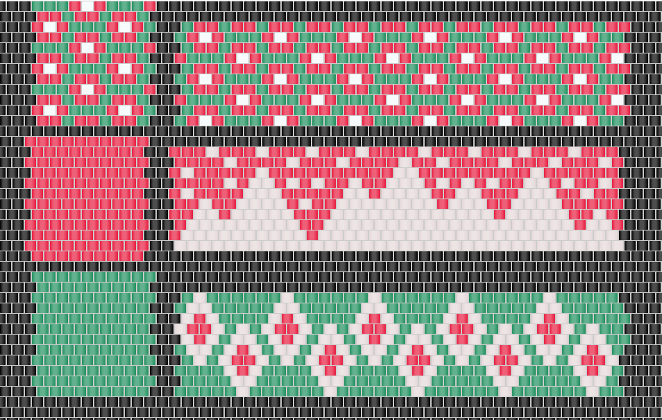 Schéma DIY Paquets cadeaux de Noël en relief en tissage de perles Miyuki Schéma DIY Paquets cadeaux de Noël en relief en tissage de perles Miyuki