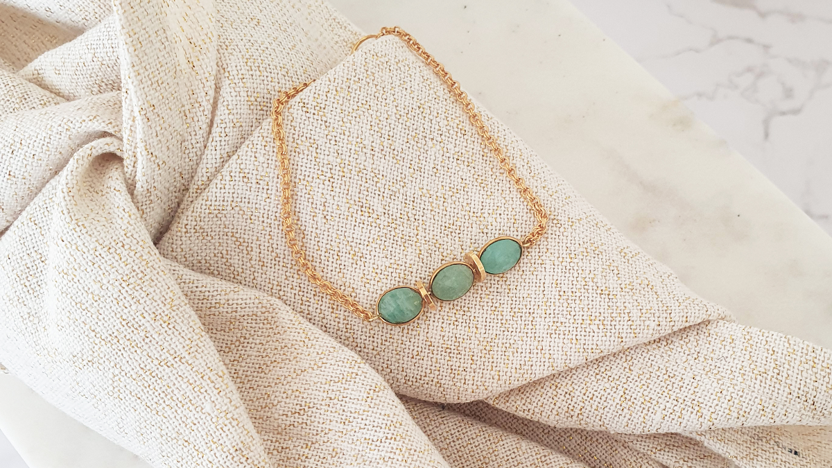 Schéma Tuto DIY Bracelet fin pour femme avec pierre Amazonite Schéma Tuto DIY Bracelet fin pour femme avec pierre Amazonite