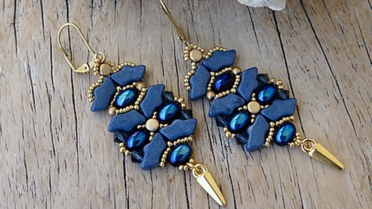 Schéma Tuto DIY Boucles d'oreilles "Maïdo" avec perles Delos, Samos et Kalos par Puca