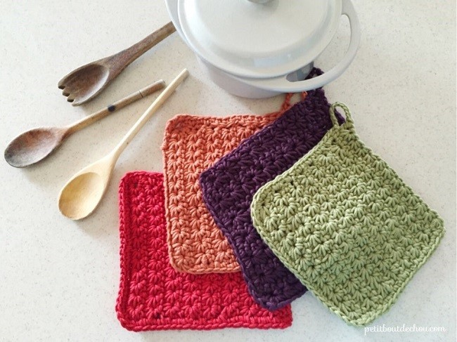 Schéma Manique au crochet en point étoile avec du fil coton