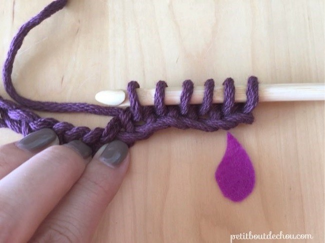 Manique au crochet en point étoile avec du fil coton : Etape 3