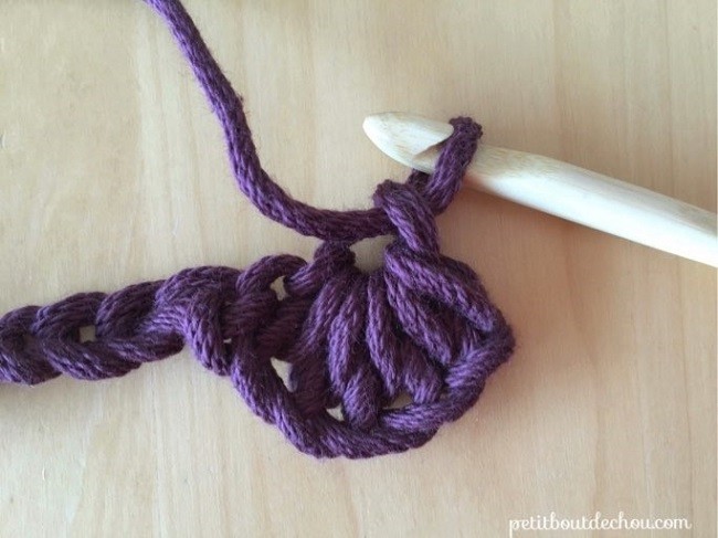 Manique au crochet en point étoile avec du fil coton : Etape 5