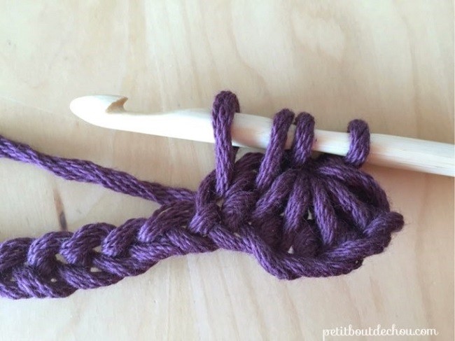 Manique au crochet en point étoile avec du fil coton : Etape 8