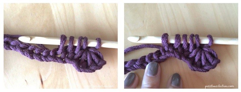 Manique au crochet en point étoile avec du fil coton : Etape 9