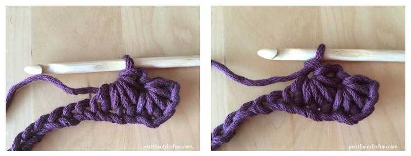 Manique au crochet en point étoile avec du fil coton : Etape 10