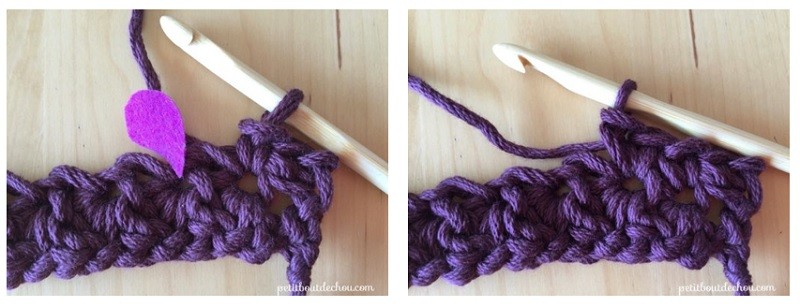 Manique au crochet en point étoile avec du fil coton : Etape 16