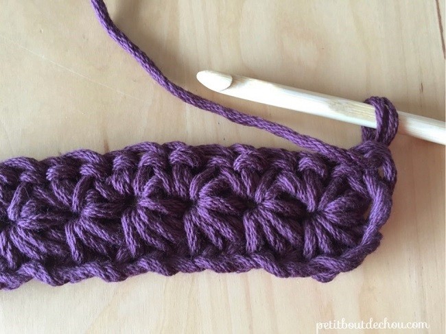 Manique au crochet en point étoile avec du fil coton : Etape 17