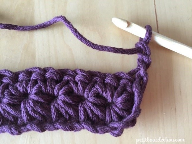 Manique au crochet en point étoile avec du fil coton : Etape 18