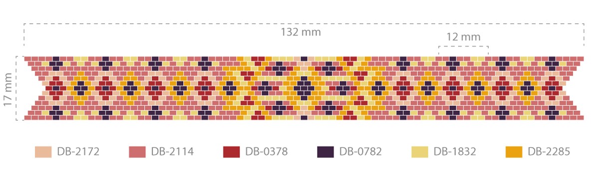 Schéma Bracelet Peyote Impair en Miyuki delicas et toupies PureCrystal fermoir étoiles