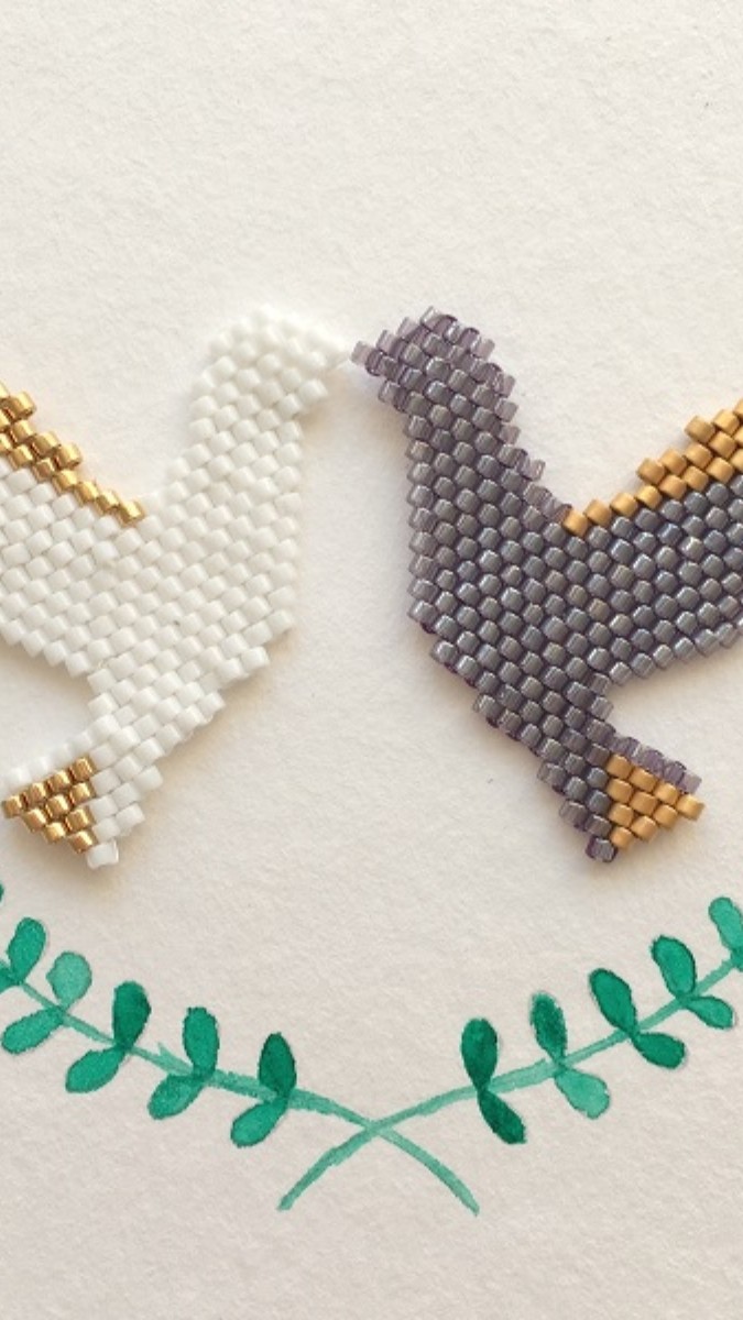 Schéma DIY tissage brickstitch perles Miyuki motif colombe par Lovelyoupi Schéma DIY tissage brickstitch perles Miyuki motif colombe par Lovelyoupi