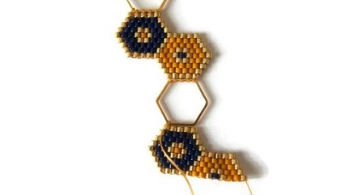 Bracelet intercalaire hexagonal et tissage brickstitch : Etape 10 Bracelet intercalaire hexagonal et tissage brickstitch : Etape 10