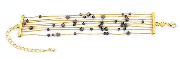 Bracelet Multirangs toupies PureCrystal chaîne serpentine : Etape 5 Bracelet Multirangs toupies PureCrystal chaîne serpentine : Etape 5