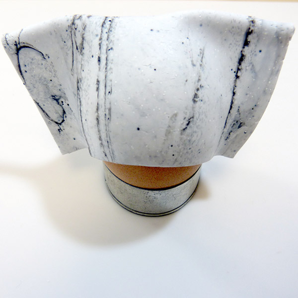 Coquetier en pâte polymère imitation marbre : Etape 10