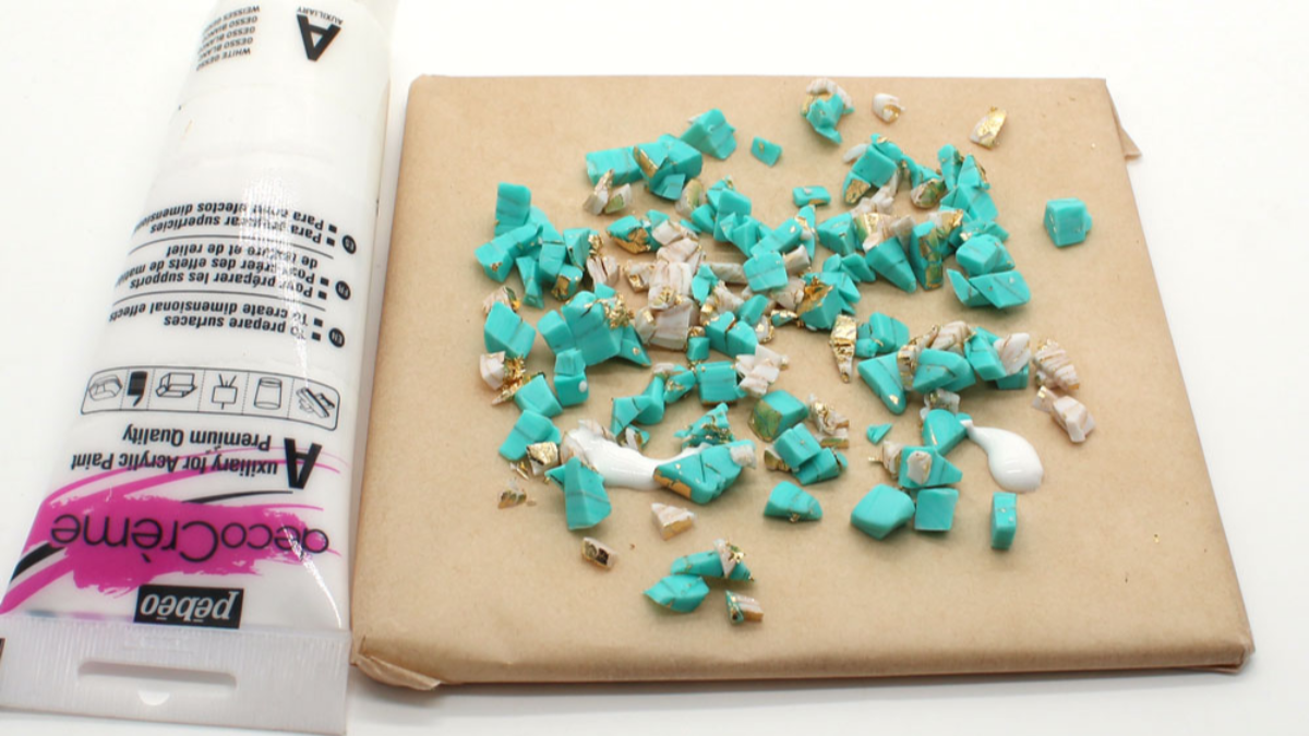 Boucles d'oreilles forme mandala et effet pierre en pâte polymère : Etape 5 Boucles d'oreilles forme mandala et effet pierre en pâte polymère : Etape 5