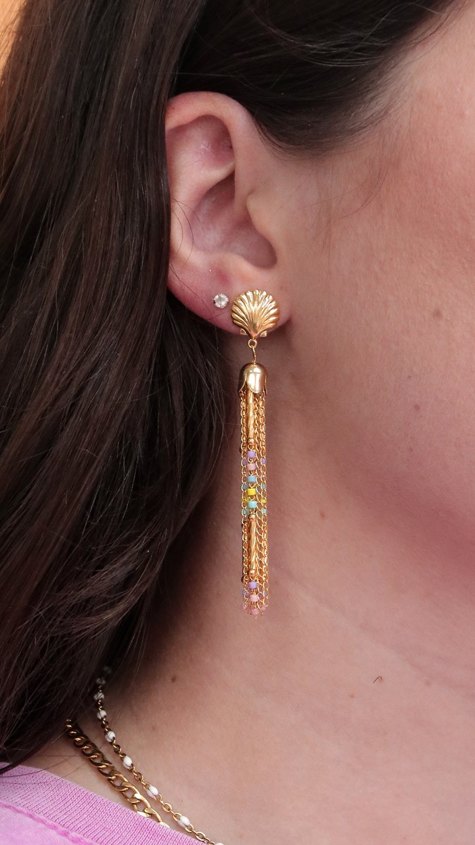 Schéma Comment utiliser une coquille pour faire un pompon avec des chaines ?