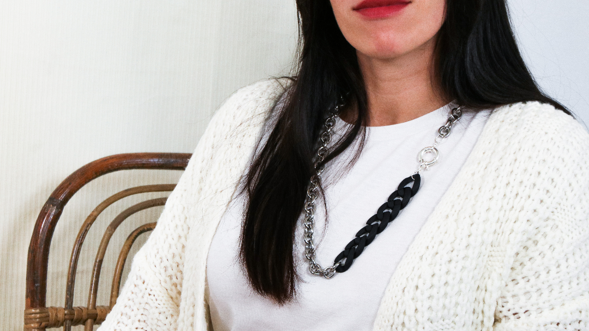 Tuto DIY collier gros maillons, chaine maille et fermoir bouée