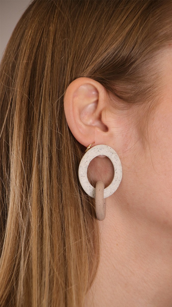 Schéma Boucles d'oreilles maillons interchangeables en pâte polymère