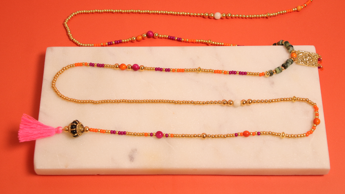 DIY Bijoux bohème avec perles heishi Turquoise africaine, graines naturelles et rocailles : Etape 5 DIY Bijoux bohème avec perles heishi Turquoise africaine, graines naturelles et rocailles : Etape 5