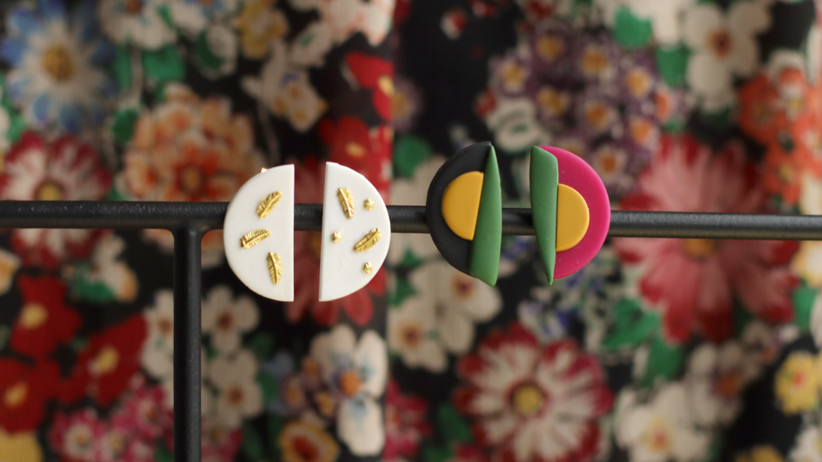 Boucles d'oreilles géométriques en polymère