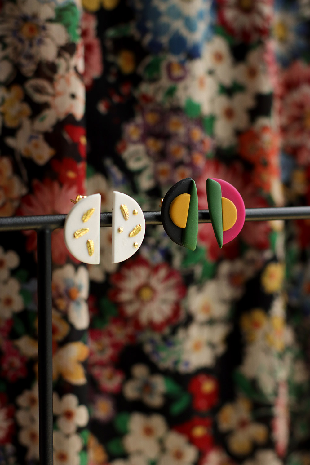 Boucles d'oreilles géométriques en polymère