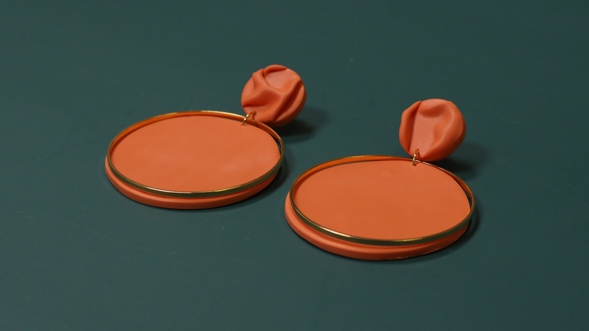 Boucles D'Oreille Gâteau Au Chocolat & Orange - Fimo - Neuves - Dormeuses