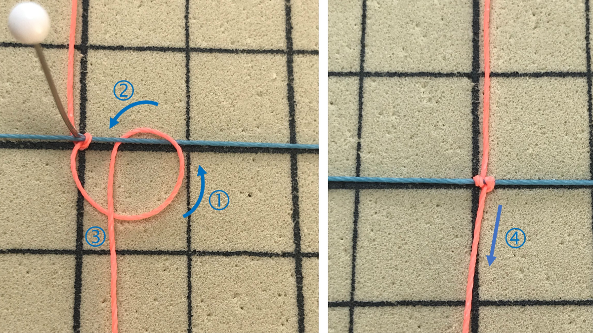 Bracelets unis ou à motifs en micro macramé avec fil ciré Linhasita : Etape 3