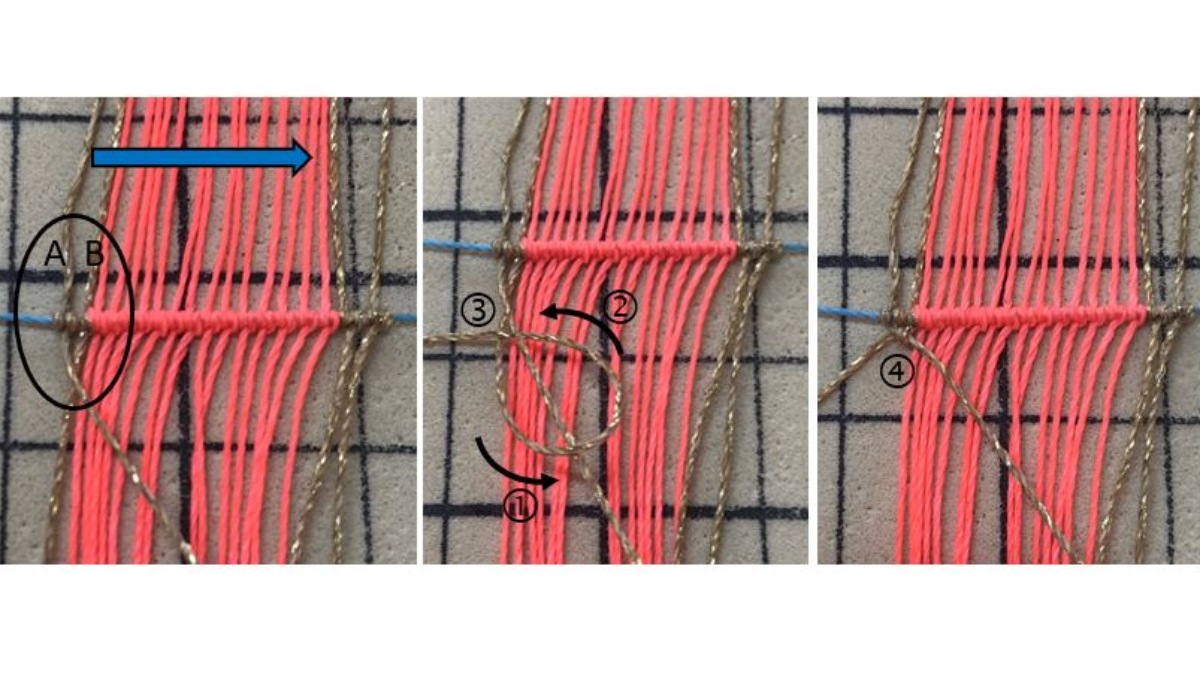 Bracelets unis ou à motifs en micro macramé avec fil ciré Linhasita : Etape 5