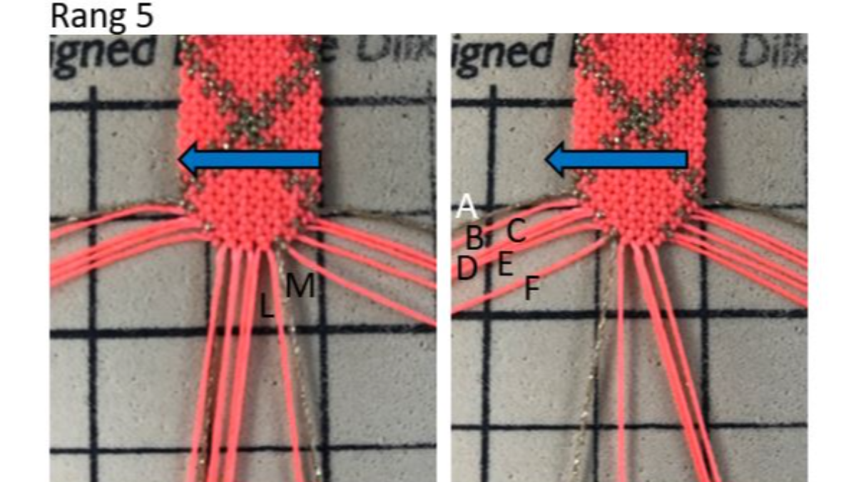 Bracelets unis ou à motifs en micro macramé avec fil ciré Linhasita : Etape 18
