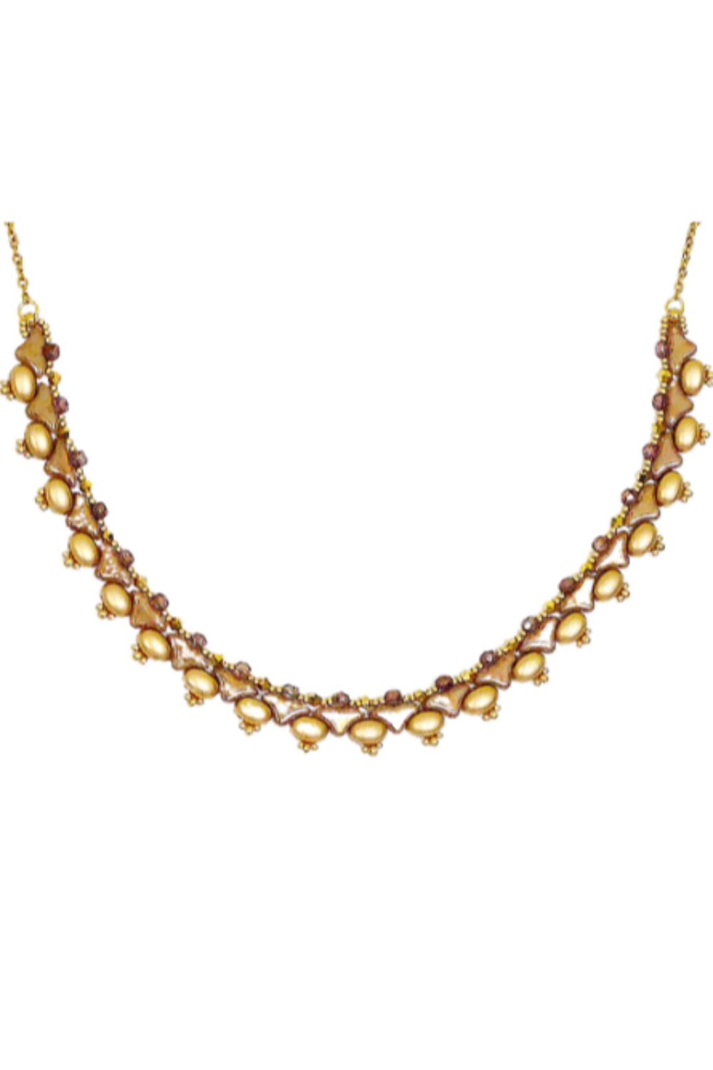 Schéma Collier Florence avec perles en verre Hélios et Samos par Puca et rocailles Miyuki