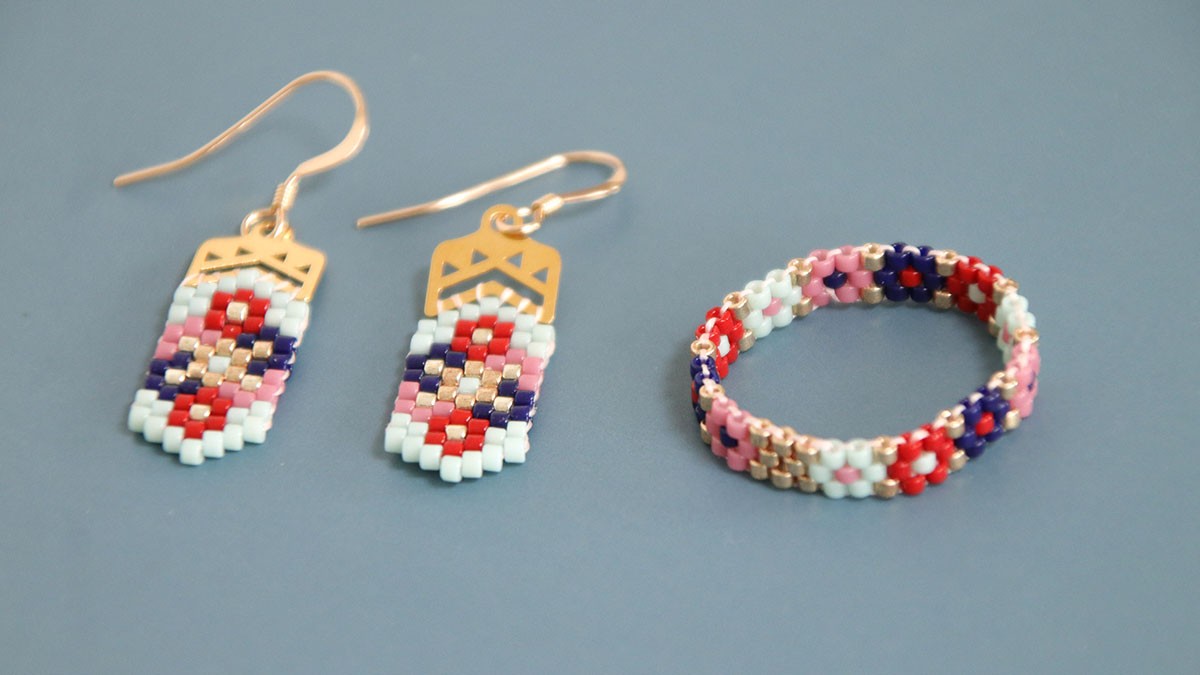 DIY bijoux et motifs en tissage avec assortiment de perles Miyuki 11/0 Royal Mix : Etape 13