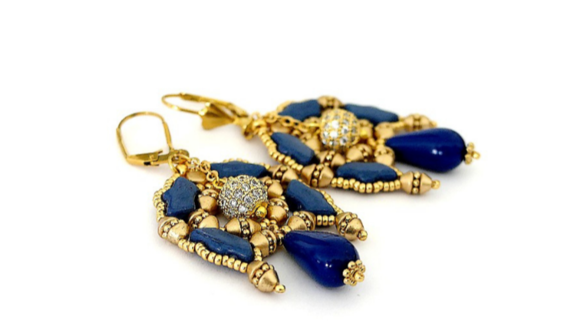 Schéma Boucles d'oreilles K'adore avec perles en verre Delos, Konos et Kalos par Puca et Rocailles Miyuki