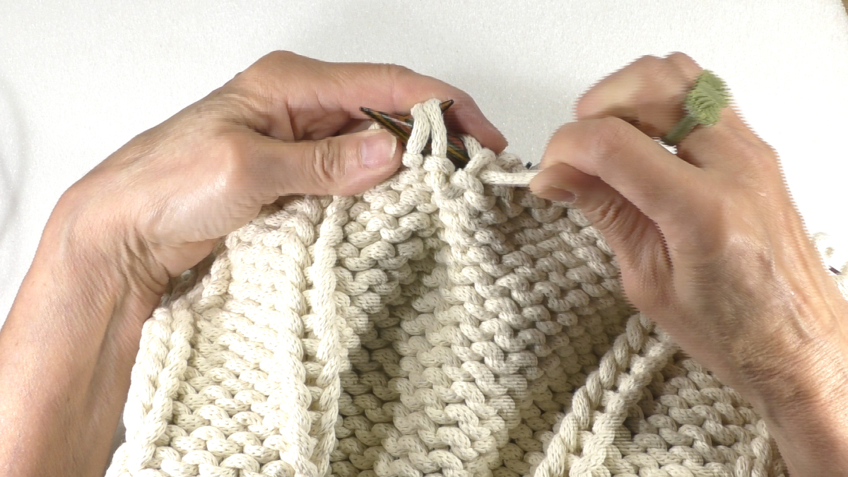 DIY sac en tricot et crochet avec matières naturelles : Etape 6