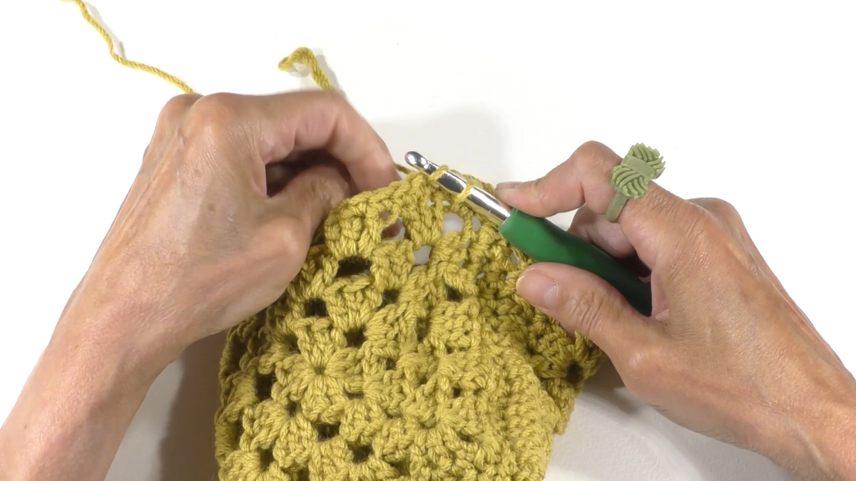 DIY Sac en carré crochet (granny square) avec fil de coton recyclé Nova Vita : Etape 16