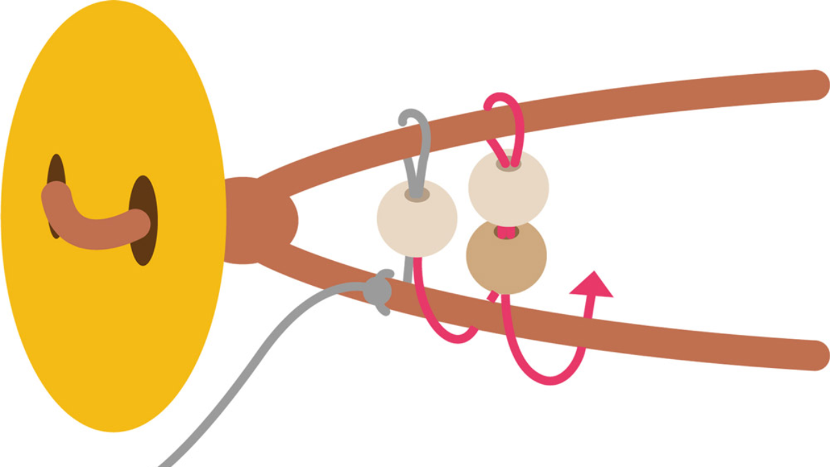 Tuto Bracelet wrap 2 tours ou lien de téléphone : Etape 4