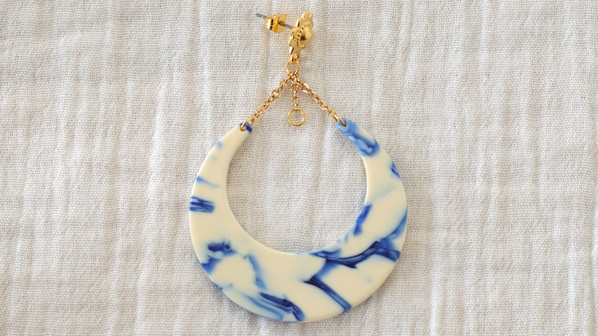 Tuto Boucles d'oreilles Soleil doré à l'or fin et Sodalite : Etape 2