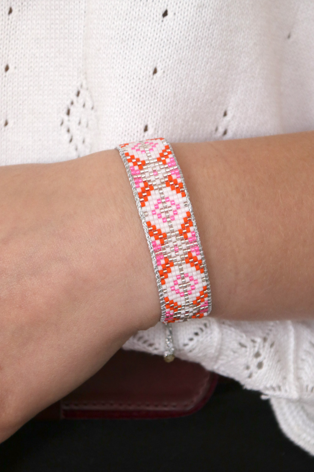 Tuto Bracelet Miyuki noeud coulissant tissage au métier à tisser
