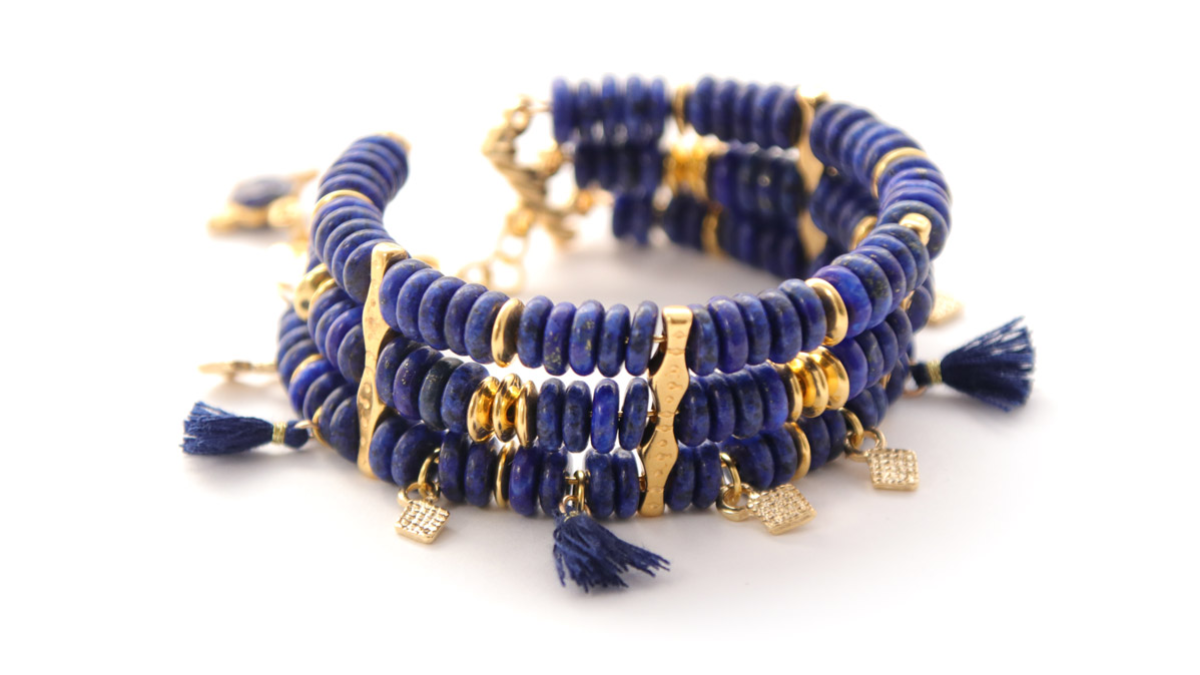 Bracelet à mémoire de forme en perles Lapis Lazuli : Etape 5 Bracelet à mémoire de forme en perles Lapis Lazuli : Etape 5